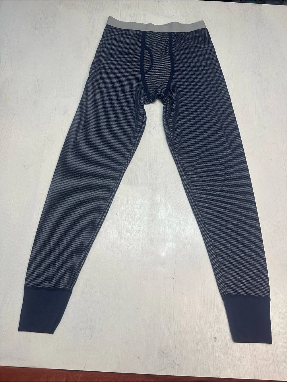 Magellan Outdoors Thermal Base Layer Set Mens M Blue Gray Waffle Knit Pants